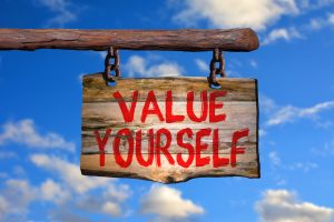 46371870 - value yourself sign with blurred background